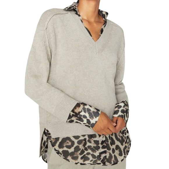 Brochu Walker The Layer Layered V-Neck Wool Cashmere Sweater Size S - Picture 1 of 16